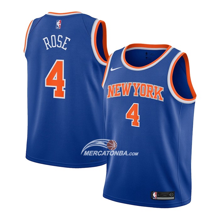 Maglia Bambino New York Knicks Derrick Rose NO 4 Icon Blu